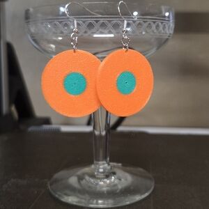 Orange Vinyl Earrings